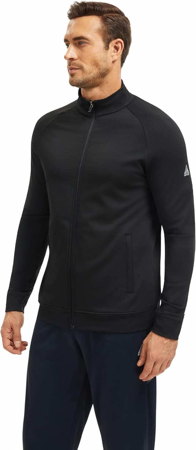 Detalle de AMZSPORT giacca sportiva da uomo in pile con cappuccio e zip intera, leggera per escursionismo e outdoor