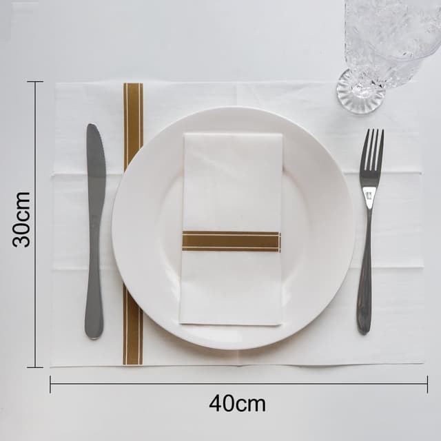 Detalle de Lot de 50 serviettes jetables 30 x 40 cm JINYUDOME – finition dorée, douces et absorbantes