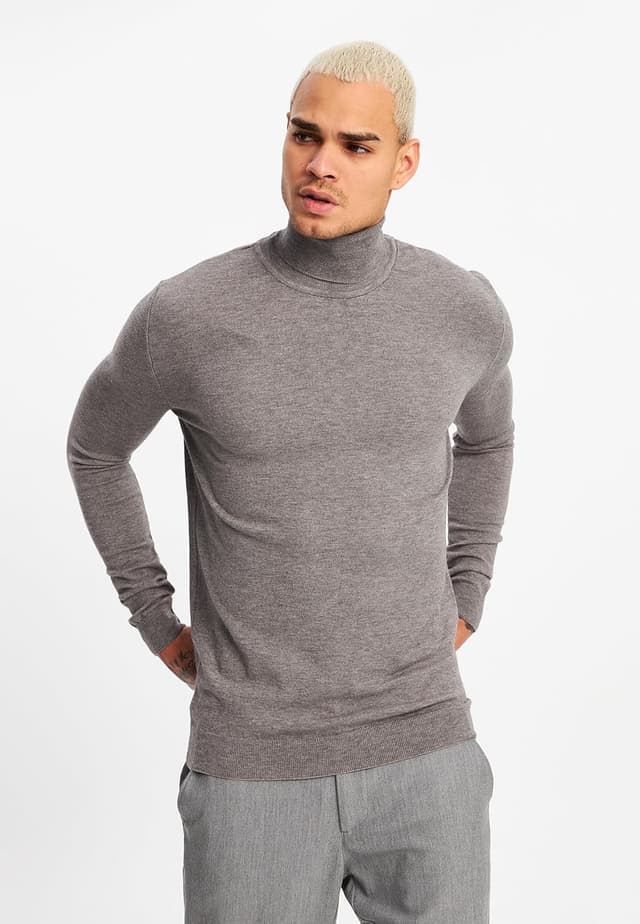 Detalle de Leif Nelson pull à col roulé en maille fine pour homme