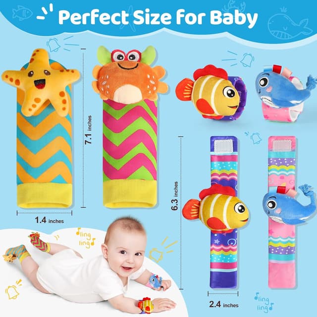 Thumbnail 1 de URMYWO Wrist Rattles for Baby 0-12m