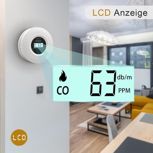 Detalle 2 de Kohlenmonoxid Rauchwarnmelder mit Sprachalarm