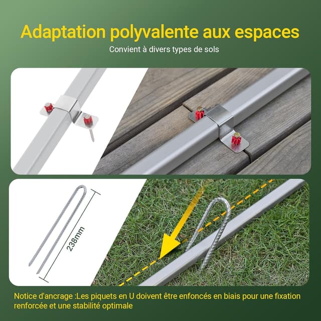 Thumbnail 6 de SoBuy KLS11-L-GR abri jardin 159x219x165 cm