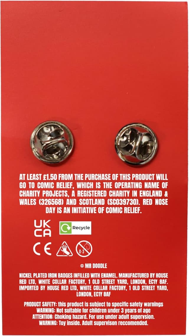 Thumbnail 2 de Red Nose Day 2026 Mr Doodle pin badges