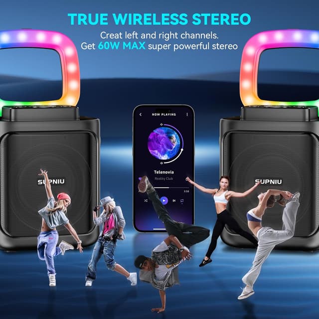 Detalle 1 de SUPNIU S50 portable karaoke speaker 30W