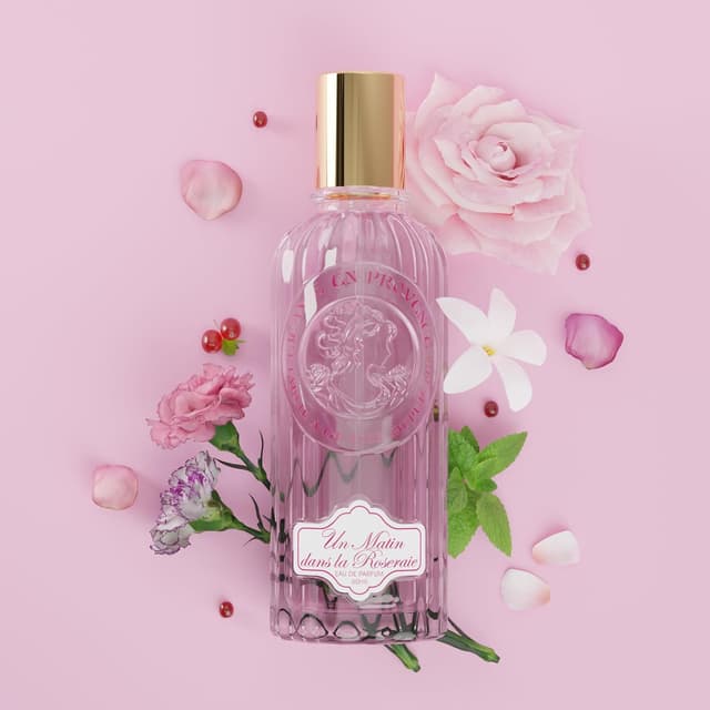 Detalle de Jeanne en Provence Eau de Parfum boisé et floral pour femme « Un matin dans la roseraie » – Picante, flacon 60 ml