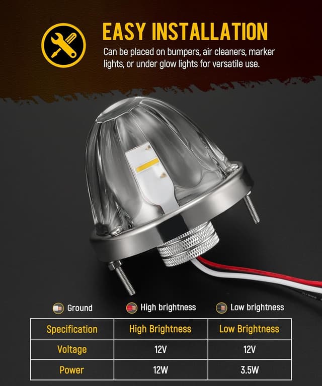 Detalle 2 de Partsam Glass Watermelon Side Marker 2pcs 🚚