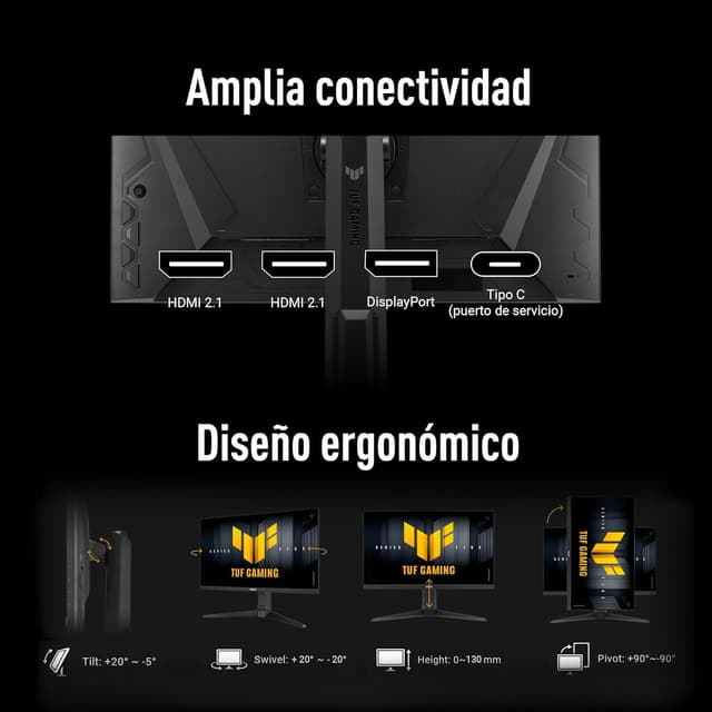 Thumbnail 4 de ASUS TUF Gaming VG27AQML5A Monitor 27" QHD 300 Hz