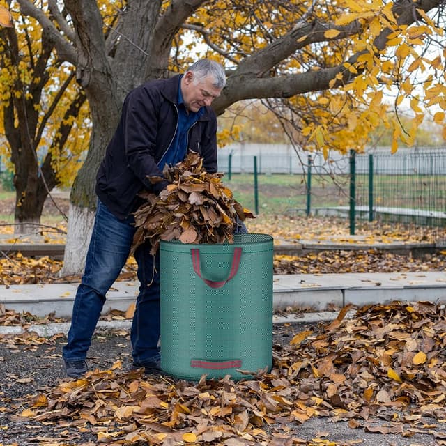 Detalle 2 de Flintronic Gartenabfallsack (3× 120 l) für Grünschnitt, Laub- und Gartenabfälle – faltbar