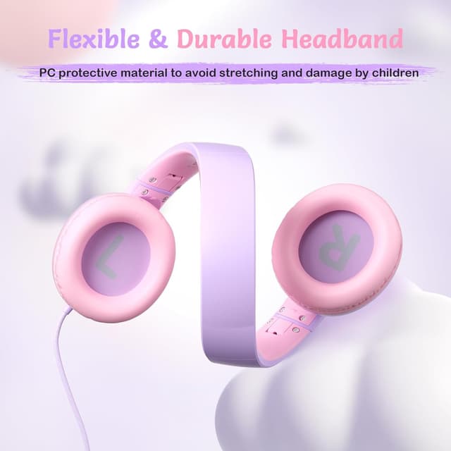 Detalle 2 de TONOSHARK Kids Wired Headphones (Over-Ear, Microphone) with 85/94 dB Volume Limit & 3.5mm Jack