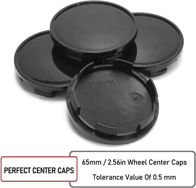 Detalle 2 de RhinoTuning 4x 65 mm Wheel Centre Caps (Black) for Select 17–18in Ford Mustangs & F150