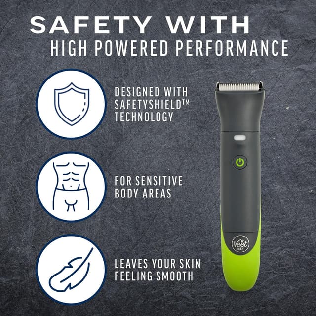 Detalle de Veet Total Pro Precision Intimate Trimmer for Men – cordless, waterproof wet & dry grooming