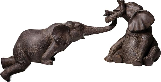 Detalle de Kare Design Elefant Zirkus – figurines décoratives en polyrésine, lot de 2 (22 x 54 x 18 cm)