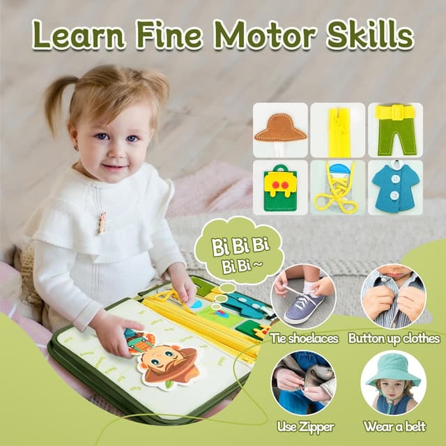 Thumbnail 4 de Almaxi Busy Board Montessori 10 in 1 per bambini 1–4 anni