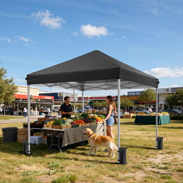 Thumbnail 6 de Driftalia Pop Up Gazebo 3m x 3m (UPF 50+) Instant Setup with Carry Bag, Sandbags & Stakes – Black