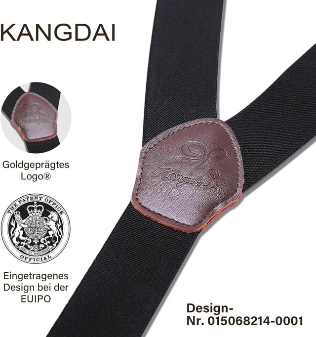 Thumbnail 6 de KANGDAI Rindsleder Hosenträger für Herren 3,5 cm Breite