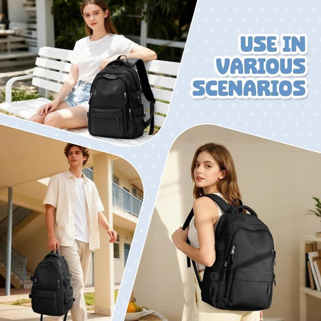 Detalle de HYC00 lightweight school backpack for teenage girls (waterproof, multi-pocket, 20L)