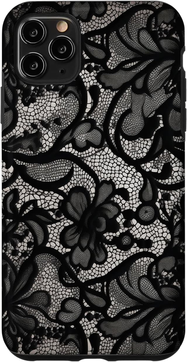 Detalle de Motif Vintage iPhone 11 Pro Max, dentelle noire