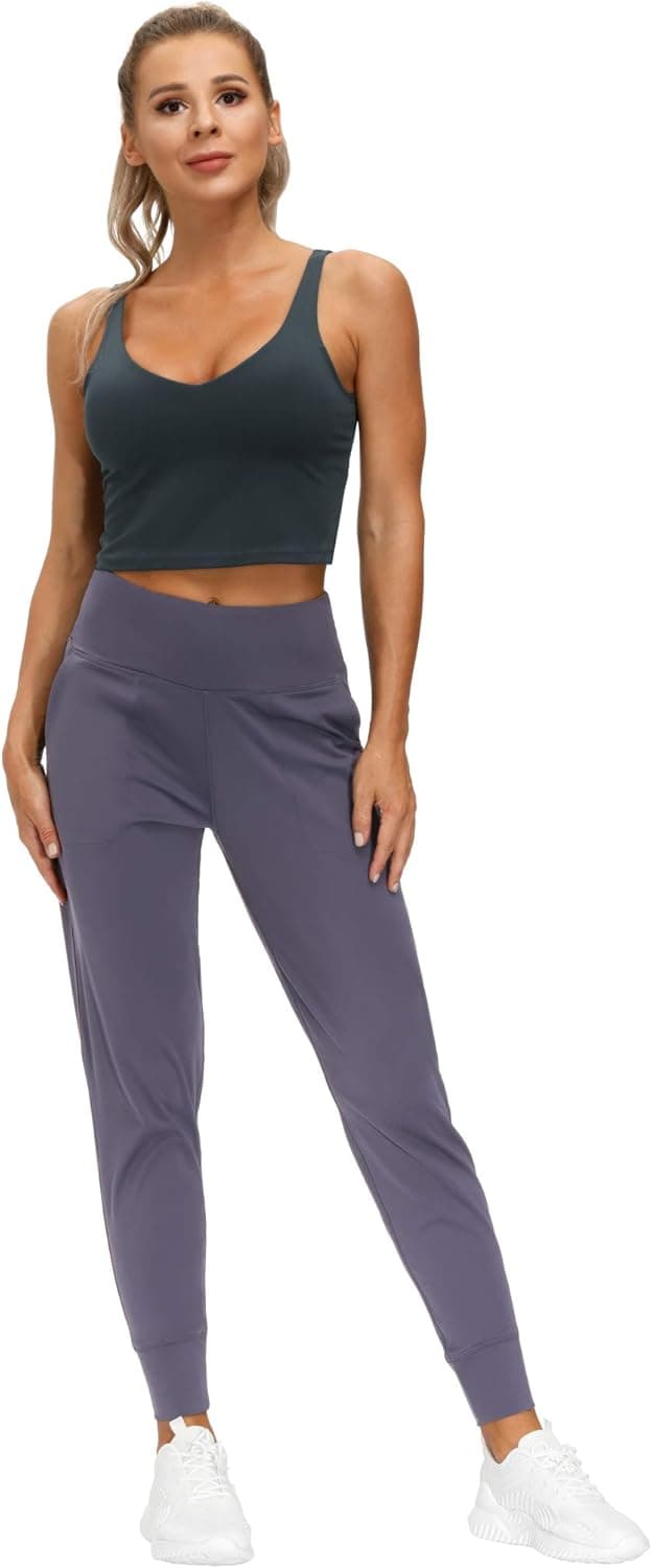 Detalle de THE GYM PEOPLE Women’s Lightweight Joggers — 4-Way Stretch Tapered Lounge Pants