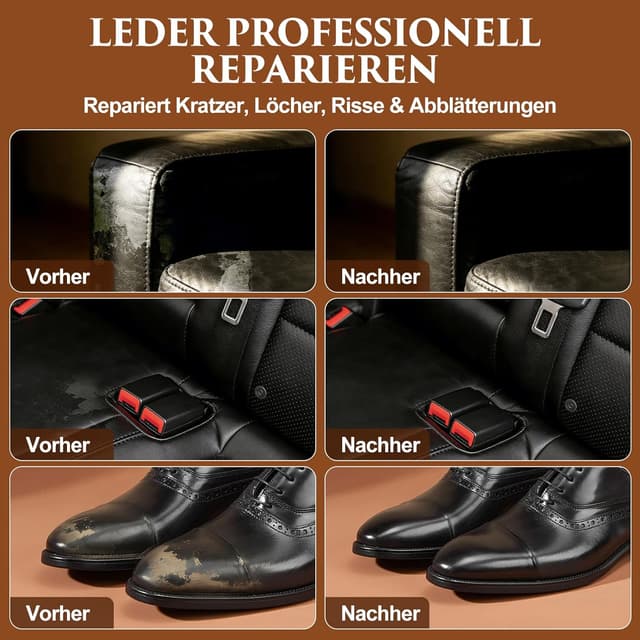 Detalle 2 de Quadence Leder Reparaturset Schwarz, 5-teilig