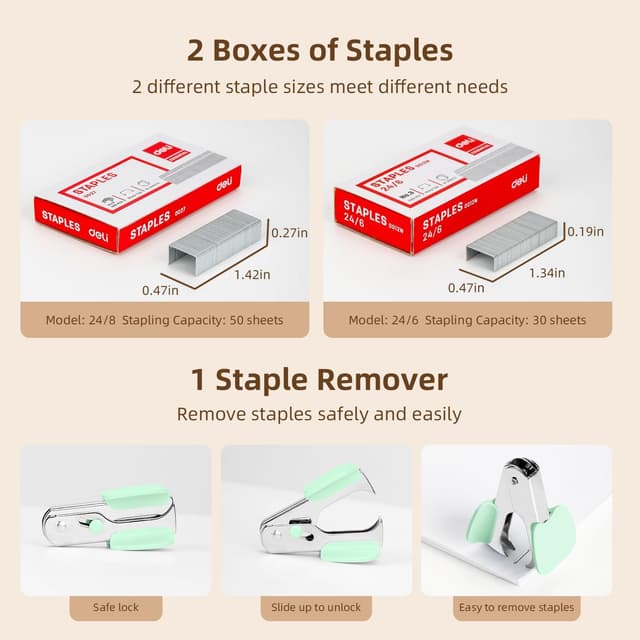 Detalle 2 de deli Heftgerät Tacker 40 Blatt