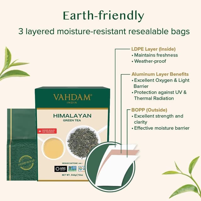 Thumbnail 6 de VAHDAM Té verde de Himalaya en hojas sueltas 🍃 (340g)
