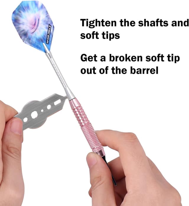 Detalle de Win.Max Dartpfeile mit Kunststoffspitze für elektronische Dartscheibe – Soft Darts Set (12 Stück, 18 g)