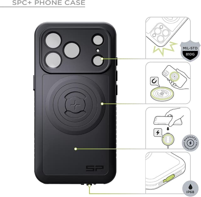 Detalle de SP Connect Moto Bundle II AVM Xtreme (SPC+) pour iPhone 16 Pro Max – support moto avec module anti-vibration