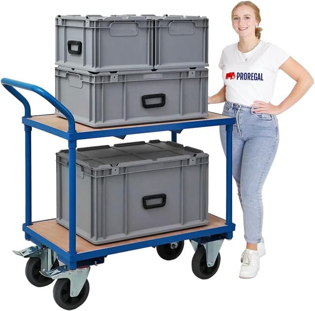 Thumbnail 6 de PROREGAL Tischwagen Transportwagen 400 kg Lichtblau