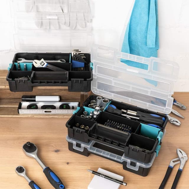 Detalle de Navaris Contenitore portaminuterie organizzatore con 3 vaschette sovrapponibili (L)