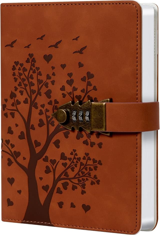 Detalle de Herzförmiges Tagebuch mit Schloss A5