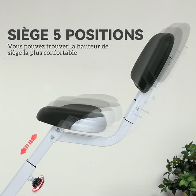 Thumbnail 4 de HOMCOM Vélo d'Appartement Magnétique Pliable 8 niveaux