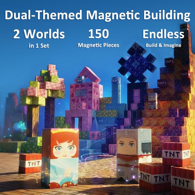 Thumbnail 1 de FQOIUD Magnetic Blocks 150 PCS magnetic building set 🧩