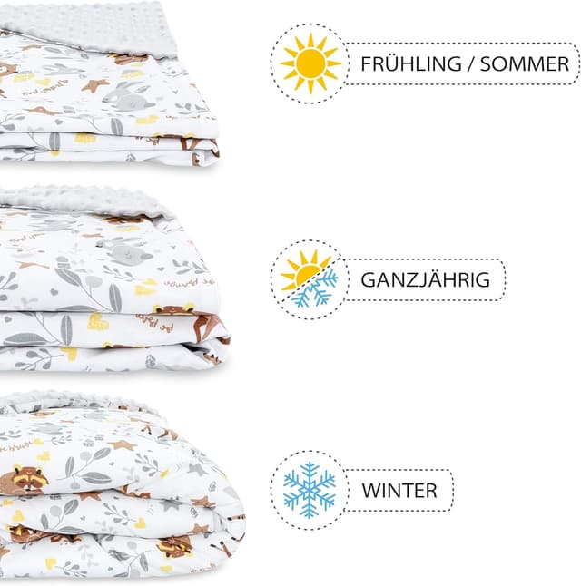 Detalle de Einschlagdecke für Babyschale 90x90 cm – Fußsack/Blanket für Kinderwagen & Autositz (Minky, Oeko-Tex)