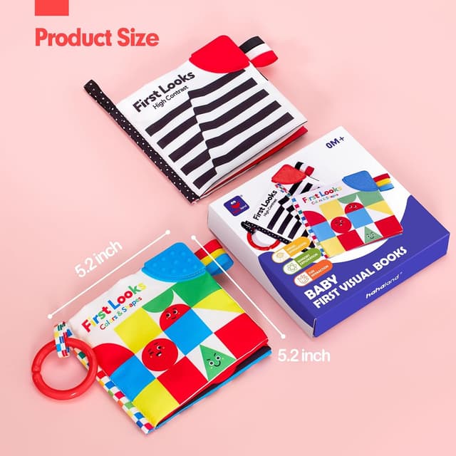 Thumbnail 5 de hahaland 2 Pack Baby Toys high-contrast soft books