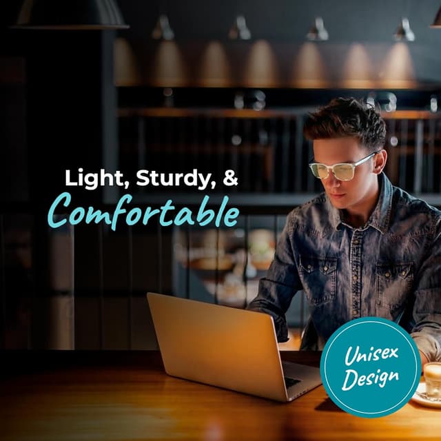 Detalle 2 de Sleep ZM Blue Light Blocking & Light Sensitivity Glasses (8 lens types) for comfortable screen time, relaxation, and sleep support