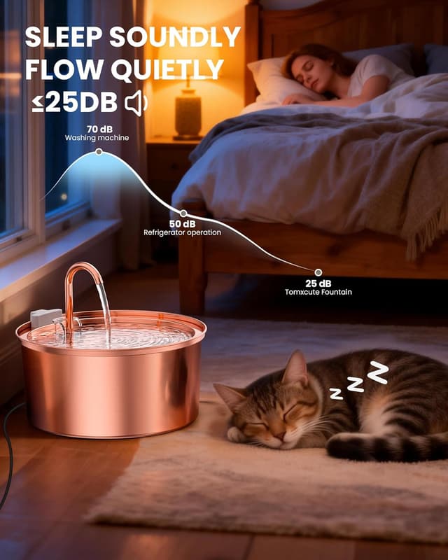 Detalle 1 de Tomxcute Katzenbrunnen Edelstahl 3,2 L