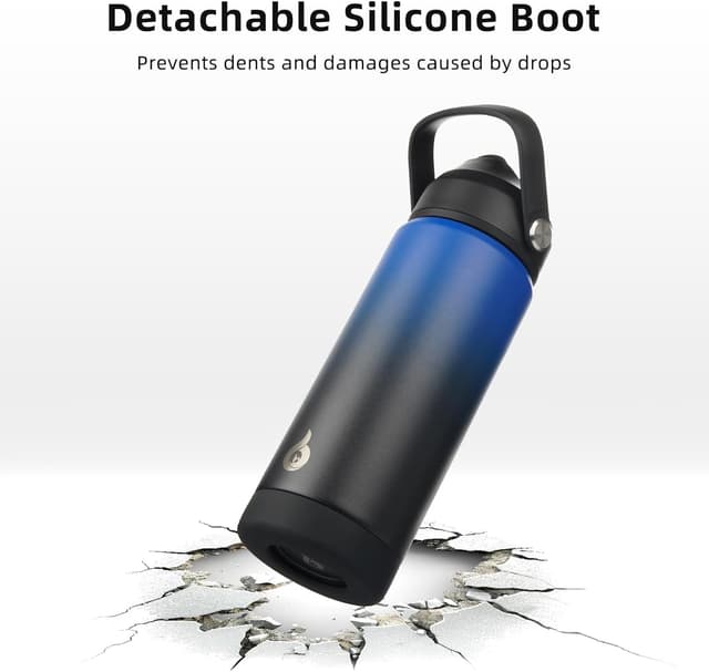 Detalle 2 de BJPKPK Insulated 18oz Stainless Steel Water Bottle with Straw Lid, Flex Handle & Non-Slip Boot (BPA-Free) - Black Blue
