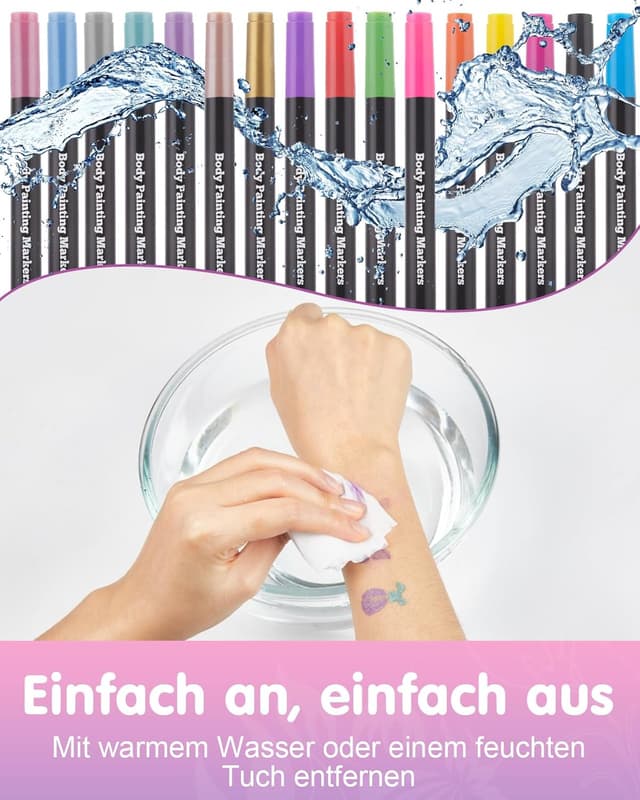 Thumbnail 5 de Lictin Tattoostifte Kinder 16 Farben Tattoo Set 🎨