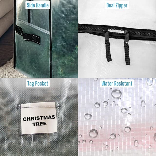 Thumbnail 3 de VENO 2 Pack Clear Christmas Tree Storage Bag 7.5 ft 🎄