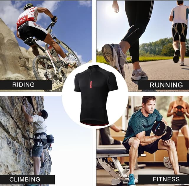Thumbnail 6 de FEIXIANG maglia ciclismo maniche corte con zip lunga e 3 tasche off-road