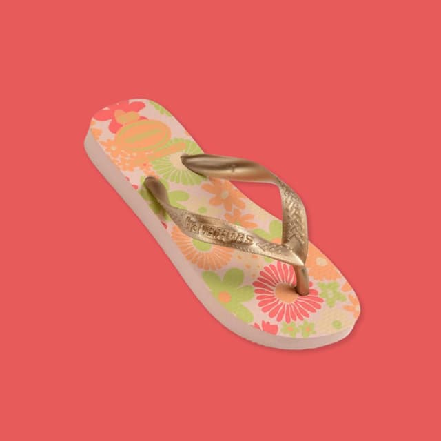 Detalle de Havaianas Kids Flores infradito per bambine con suola antiscivolo