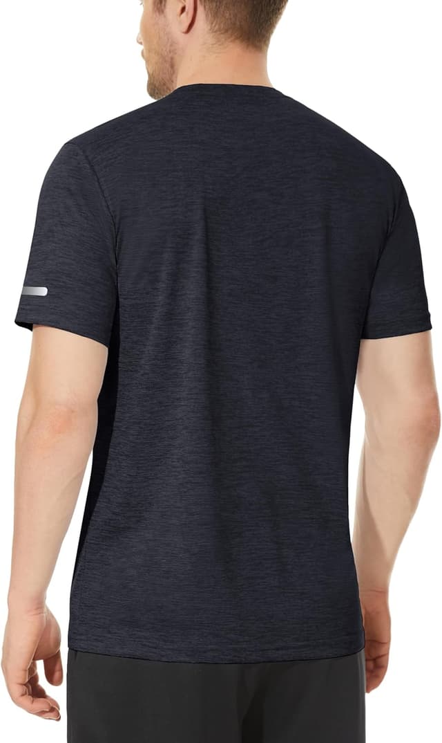 Detalle 2 de KEFITEVD men’s quick-dry short-sleeve sport T-shirt (lightweight, breathable, reflective trims)