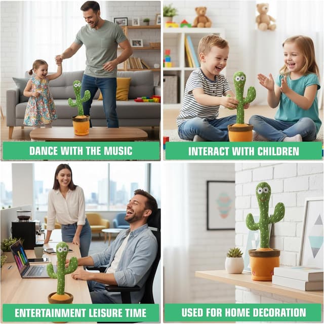 Thumbnail 5 de Ava's Toys Talking Dancing Cactus toy for toddlers