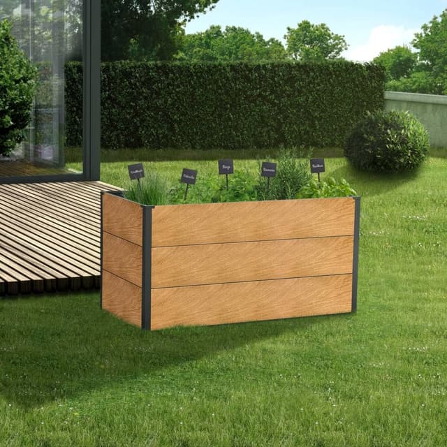 Thumbnail 6 de Metzler Hochbeet für den Garten (Stahl in Holzoptik & Anthrazit) – 150 x 75 x 77 cm