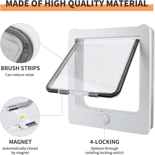 Thumbnail 2 de NAMSAN Katzenklappe 4 Wege Weiss 27.5x23.5 cm