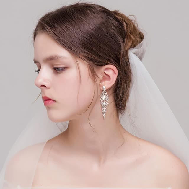 Detalle 2 de Boucles d’oreilles Clearine Femme « Mariée & Noces » en cristal