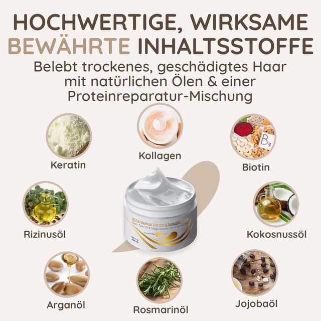 Thumbnail 4 de Vitamins Keratin Haarmaske Haarkur – Deep Conditioner 1 Einheit