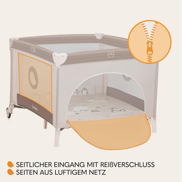 Detalle de LIONELO BONNIE Laufgitter bis 15 kg (seitlicher Zugang mit Reißverschluss) inkl. Tragetasche