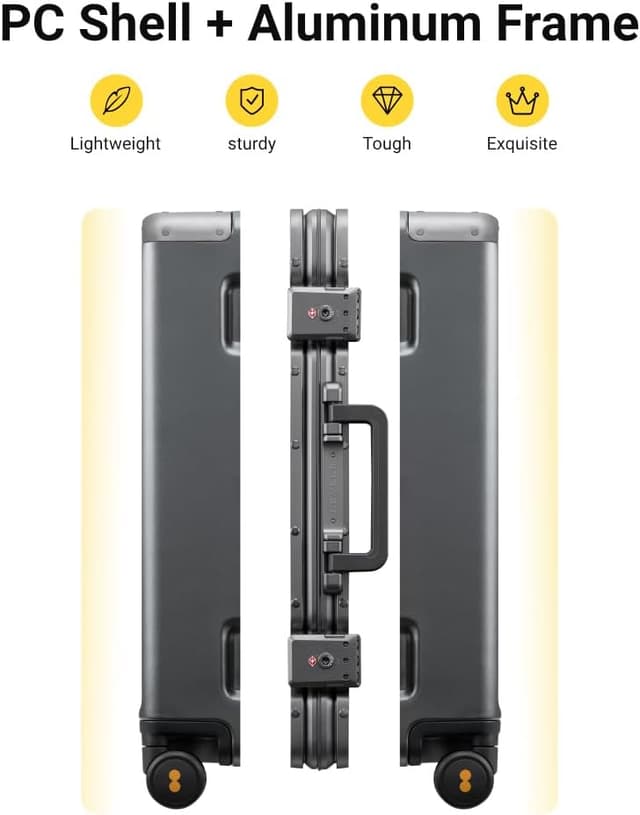 Detalle 2 de LEVEL8 24-inch Zipperless Carry-On Suitcase with Aluminium Frame