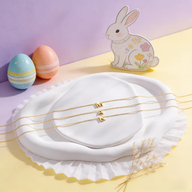 Detalle 2 de Turandos Buchstaben-Kette mit Namen/Initialen, 14K vergoldet, personalisierbar (Gold)